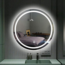 L&ED Specchio retroilluminato 600 / 700mm, Specchio da Bagno Illuminato a LED, Specchio per Trucco da Parete, Tondo, toeletta, Interruttore Touch