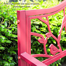 GaoF Panchina nel Parco, Poltrona da Cortile Panchina in Metallo con Schienale, mobili da Esterno Seduta per 2 Persone Comoda Sedia da Giardino, su Balcone