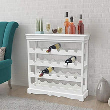 Cikonielf Portabottiglie a 4 livelli per 24 bottiglie, 70 x 22,5 x 70,5 cm, scaffale per bottiglie di vino, bianco
