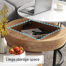 RJMOLU Tavolino Rotondo Tabella di stoccaggio Tavolino da caffè in Legno a Sollevamento alzati con cassetti girevoli Set di Salotto da tavolino Multifunzionale,B