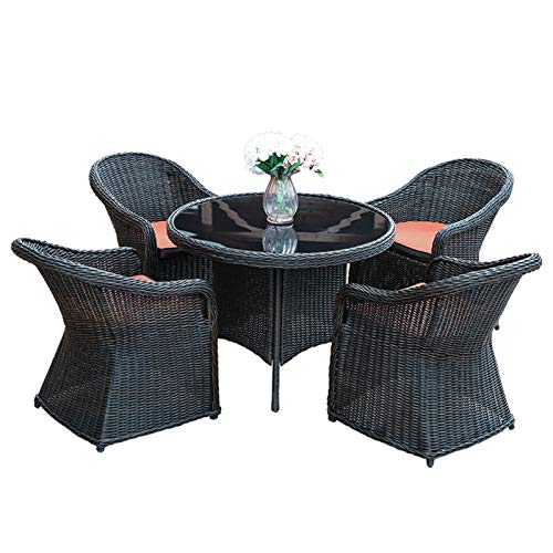 Tavolo in vimini in rattan mobili in patio e set sedia, Divano angolare da giardino Set Arredamento per esterni Mobili da giardino Mobili da giardino Set Patio Conservatorio Indoor Tavolino da caffè P