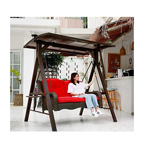 DGHJK Sedia Altalena per Esterni con Cuscini e baldacchino, mobili da Giardino Panca per Sedia Altalena per Esterni Adatta per Patio, Giardino, Bordo Piscina, Balcone