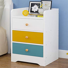 Comodino Comodino con 3 cassetti tabelle Wood End Comodino armadietto Laterale Beige Bianco Arredamento Moderno (Colore : Bianca, Dimensione : 33 * 30 * 59cm)