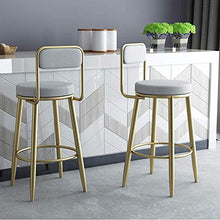 YS Sedia Sgabello da Bar in Metallo, Sedia in Pelle con Schienale Sedia da Bar Femminile Moderna Americana Adatta per Bar in Camera da Letto in Famiglia,C