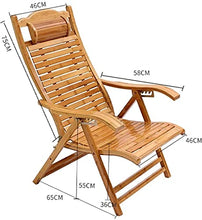 Accogliente Sedia a Sdraio Beach Yard Piscina Piegatura Pieghevole Chaise Regolabile Chaise Bamboo Lounge Sedia da Interno o all'aperto Sedia Relax