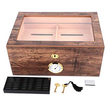Liukouu Portasigari, Portatile 120 Sigari Grande capacità Scatola per Sigari in Legno Leggero Ermetico Scatole di Sigari con Umidificatore per Gli Amanti dei Sigari