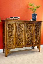 Mobile in legno massiccio SIAM II – 80 x 96 cm comò in legno di acacia con intaglio (coloniale)