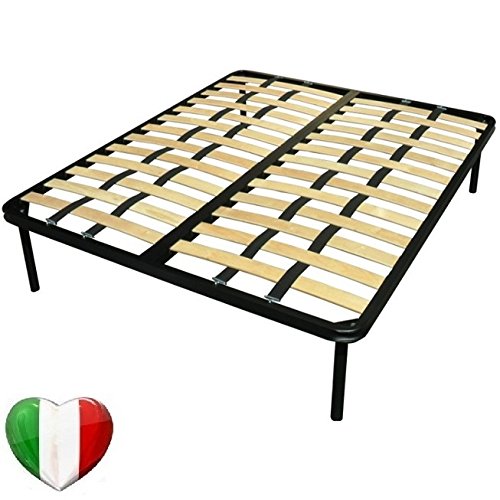 DOLCI SOGNI Rete Matrimoniale 160x190 Rinforzata con Cinghie per Taglie Forti, Solidità e Stabilità, Supporti per Doghe Letto Matrimoniale, Struttura Letto Matrimoniale 160x190, 100% Made in Italy