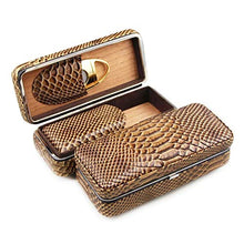 NIHAOA Accessori del Sigaro Caso Tubo Cigar corrosione Cigar Box-Classy Brown Modello Leather con Il Regalo Cutter Set Buon apporto di umidità