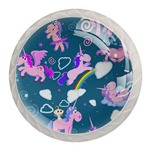 Arcobaleno di unicorno 4 PCS Pomelli per Porta, Pomolo per Mobile, Pomelli per Mobili con Viti, Maniglia per Armadietto, Pomelli per Porta, Pomelli per Cassetti per Porta, Armadio, Cassetto e Credenza