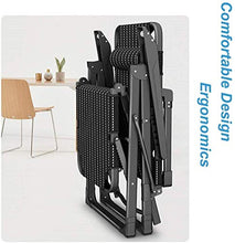 Lettini prendisole reclinabili Sedie da esterno pesanti nere reclinabili con cuscino per giardino esterno Prato campeggio, poltrone reclinabili pieghevoli per soggiorno Balcone Comfort Relax