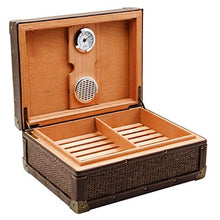 Guoda Umidificatore Sigari Humidor/Materiale Sigaro/umidità Costante/Doppio Strato/capacità Circa 50 Sigari/Dimensioni 29,5x22x12 Cm/Marrone