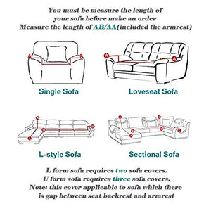 Surwin Copridivano Elasticizzato 1 2 3 4 Posti, Moda Stampa Elastico Universale Copridivani con Braccioli Fodera per Divano Antiscivolo Sofa Protettore (Ondulazione dell'Acqua,190-230cm)