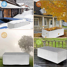 Copertura Mobilia Giardino, Copertura Protettiva in Tessuto Oxford Tabella Copritavolo Resistente allo Strappo Impermeabile Anti-UV, Antivento, per Divano,Tavolo, Sedie (150x150x75cm)