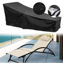 F Fellie Cover Copertura Lettini da Giardino, Copertura per Sedia a Sdraio, Impermeabile Copertura per Lettino Prendisole, Copri Lettino da Giardino, Anti Vento/UV con Coulisse (210×75×80/40cm, Nero)
