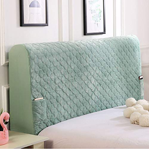 Fodera Per Testata Letto In Velluto Di Cristallo Di Lusso Copertura Per Testiera Trapuntata Singola/Doppia In Legno/Pelle/Tessuto Schienale Per Letto Fodera Per Protezione Decorazione,Green-200cm