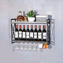 YWYW Portabottiglie Europeo in Ferro battuto portabicchiere in Legno massello a Parete portabicchieri da Vino con Decorazione Creativa per Ristorante (Dimensioni: 80 * 20 * 52 cm)