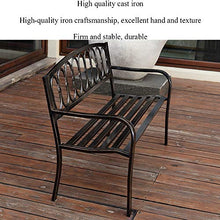 50 Pollici Patio panchina Park Garden Bench, Una Sedia da Portico con Una Forte Struttura in Metallo, per Il Prato del Cortile del Parco Mobili da Giardino a 3 posti Resistenti alle intemperie
