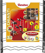 Metaltec Chianti Portabottiglie per 30 bottiglie di vino, rivestimento in Epotherm, black, metallo