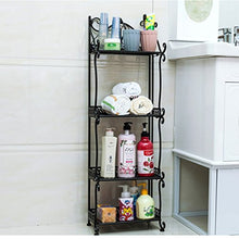 Bagno multifunzionale Cucina Ripiano in ferro battuto Scaffale Salva spazio Nero (dimensioni : 33 * 20 * 101cm)