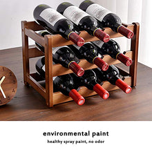 Portabottiglie Per Vino in Legno Massello Di Bambù Portabottiglie Per Vino Da Appoggio Con Superficie Liscia, Struttura Stabile, Resistente Materiale Portante, Protezione Ambientale,3 Tier 12 Slot