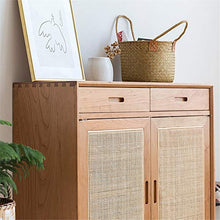 LULUVicky in Piedi Bagagli Petto Legno di Servizio di archiviazione Mobile con Ante a Buffet Credenza Ingresso Console Cassetto Bassa Credenza (Color : Wood, Size : 90x35x115cm)