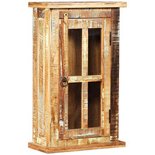 Tidyard Armadietto a Muro in Legno Massello di Recupero e Vetro 44 x 21 x 72 cm