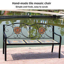 GaoF Panchina da Giardino in ghisa da 59 Pollici, panchina da Giardino in ghisa, panchina da Esterno Resistente alle intemperie con Tavolo Centrale Regolabile, panchina in Metallo retrò a 2 posti,