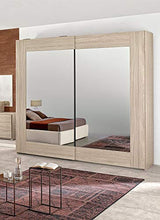 Dafne Italian Design Armadio a Specchio, 2 Ante scorrevoli. Effetto Olmo (cm. 277 x 66 x 246h)