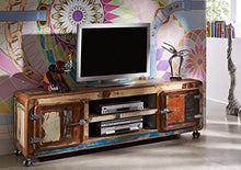 MASSIVMOEBEL24.DE FREEZY #32 Mobile TV in Legno Riciclato - Laccato/multicolorato 180x45x42