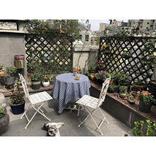 CGBF-Mobili da Balcone per Patio 3 Pezzi,Bistro Set 2 Sedie e 1 Tavolo per Balcone da Giardino,Facile da Piegare, Resistente alle Intemperie,Bianca