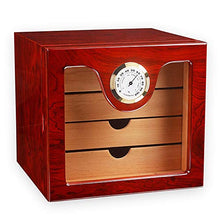 ODDINER Cigar Box di stoccaggio Cigar Box di Legno Legno di Cedro Cigar Humidor Rosewood Grano Piccolo Quattro Strati Piano Vernice Sigaro Idratante Cabinet Cigar Humidor