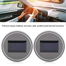 Rockyin La Luce Solare del LED Trim 2 Pezzi Acrilico Tazza del Rilievo della Bottiglia Passepartout Inferiore for Tutti i Modelli Auto (Red)