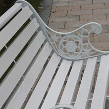 Panca in legno massello per terrazza da giardino da 49 pollici, panca in ghisa per esterni con doppia seduta, seduta in ghisa, sedia da portico resistente alle intemperie in legno anticorrosivo per