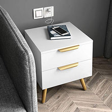 Comodino Camera da Letto & Soggiorno Bianco Comodino-Comodino con 2 cassetti Semplice Camera da Letto Comodino Mini Locker può Essere posizionato sullo Studio, Camera da Let