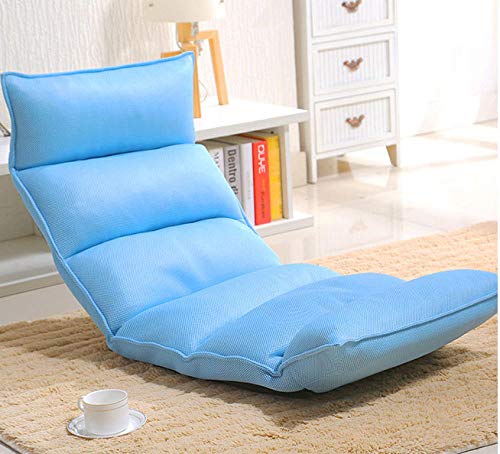 JIAHENGY Cuscino da Meditazione o Sedia Relax，Divano Sedia da Terra, divanetto monoposto, Sedia a bovindo Pieghevole Multi-Angolo-Blu