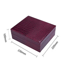Umidificatori for sigari - Humidor for sigari di finissaggio a doppio strato di sigari Scatola di sigari for auto portatile in pelle di coccodrillo Cigar Box Dimensioni: 230x220x100mm Cedro spagnolo c