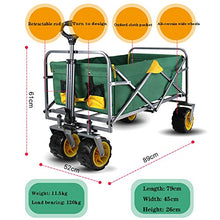 KTYX Pieghevole Trolley, Carrello di Trasporto, Piegante di Campeggio Esterna del Camper, Portatile Carrello Viaggio Pieghevole,Green Yellow