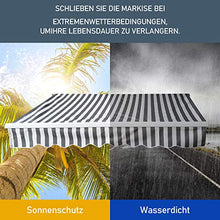 TolleTour Tenda da Sole, Tenda da Sole a Bracci Estensibili, Tenda da Sole per Esterno, Tende da Sole per Esterno Avvolgibili, Protezione dal Sole, 350 x 300cm, Grigio e Bianco