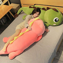 Genrics Cuscino Dinosauro Peluche Cuscino per Dormire Accompagnato da Bambole può Fare Regali di Compleanno 60cm * 20cm/ Rosa