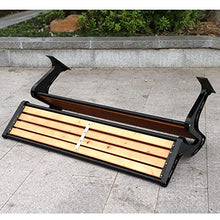 Panchine da giardino in metallo da 47 pollici per esterno mobilia del patio del portico del parco, panche dritte in ghisa massello con schienali, riposo sedie attesa panchine per parco