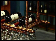 GAXQFEI Cucina Vino Vetro Stoccaio Rack Del Vetro Del Bicchiere Di Vino a Testa in Giù Del Vino Rack Di Stile Vintage in Ferro Appeso Bicchiere Di Vino Rack con Soffitto Di Vetro per Soffitto Di Vin