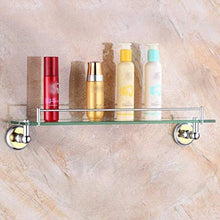 GDFEH Scaffale per Il Bagno Scaffale per Cosmetici a 1 Strato, con Asta di Rame Full Rame Bathroom Glass Shelf Bathrofed Bathrofd Bagno Bagno Scaffale 38 cm / 14,9 Pollici