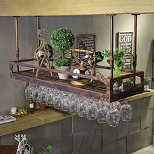 L.TSN Scaffali galleggianti per unità da Bar Portabottiglie portabottiglie, portabicchieri da Appendere, Altezza Regolabile, Bottiglia di Vino Rustica, mensola a soffitto, scaffale portaoggetti (c