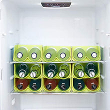 Set da 2 Portabottiglie per Frigorifero,Portabottiglie Impilabile Vino in Plastica,Organizer Frigorifero per Ripiani, Piani di Lavoro e Dispensa