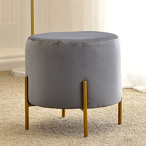Moderno Pouf Trapuntato in Velluto con Poggiapiedi Imbottito for Il Trucco, Gambe in Acciaio, Grande Sedia for Panca Laterale for Ingresso, Divano Letto, Camera da Letto