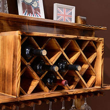 Jiji Portabottiglie per Vino Parete Wine Rack Organizer, Bottle Holder Glass Bar Accessori Scaffalature for 11 Bottiglie di Vino di immagazzinaggio mensola di Esposizione Scaffale per Vino