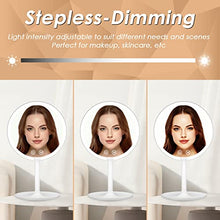 Auxmir Specchio Trucco con Luci a 3 Colori, Specchio da Tavolo, Specchio Cosmetico con Specchietto Ingranditore 10X, Luminosità Regolabile, Ricaricabile, Batteria al Litio, per Bagno e Viaggio