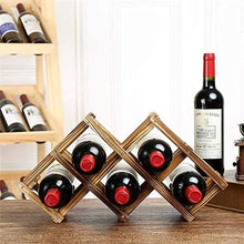 Anyeat Legno per 6 Bottiglie di Vino, Portabottiglie di Vino con Ripiani Pieghevoli Spazio Minimo Portabottiglie Tradizionale Ideale per Conservare Vini di Alta qualità
