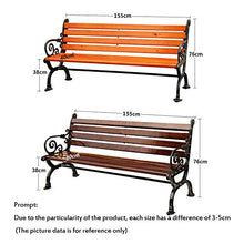 Chair Panca da Giardino da Esterno, Panca in Metallo con Schienale in Legno Massello 2-3 Posti, Facile da Installare Prato Piscina 120/150 / 180cm